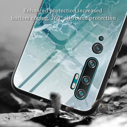 Marble Pattern Glass Protective Case, For Xiaomi Mi Note 10, For Xiaomi Mi CC9 / A3 Lite, For Xiaomi Redmi 9A