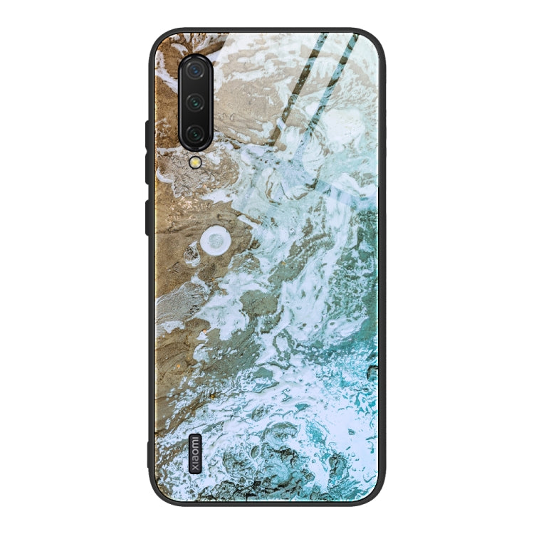 Marble Pattern Glass Protective Case, For Xiaomi Mi Note 10, For Xiaomi Mi CC9 / A3 Lite, For Xiaomi Redmi 9A