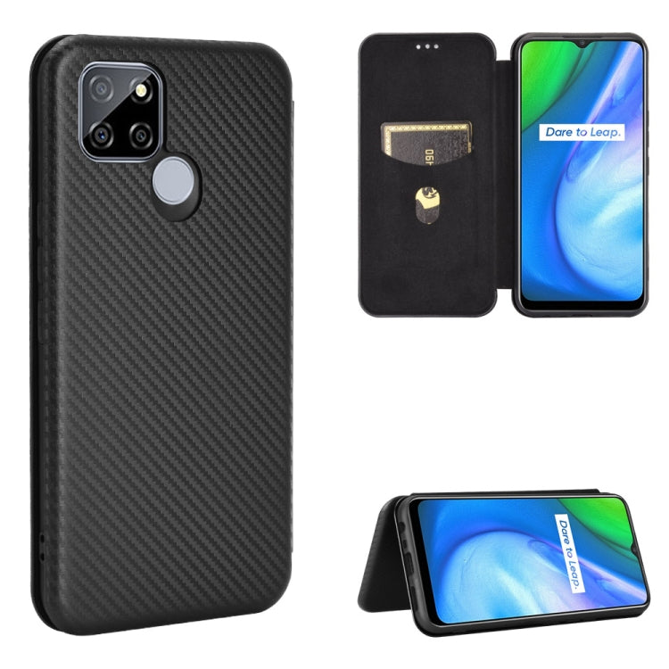 Carbon Fiber Texture Magnetic Horizontal Flip TPU + PC + PU Leather Case with Card Slot, For OPPO Realme V3, For Samsung Galaxy A42 5G, For Vivo Y20 / Y20i (Indian), For Xiaomi Poco X3 NFC