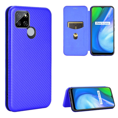 Carbon Fiber Texture Magnetic Horizontal Flip TPU + PC + PU Leather Case with Card Slot, For OPPO Realme V3, For Samsung Galaxy A42 5G, For Vivo Y20 / Y20i (Indian), For Xiaomi Poco X3 NFC