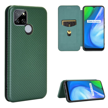 Carbon Fiber Texture Magnetic Horizontal Flip TPU + PC + PU Leather Case with Card Slot, For OPPO Realme V3, For Samsung Galaxy A42 5G, For Vivo Y20 / Y20i (Indian), For Xiaomi Poco X3 NFC