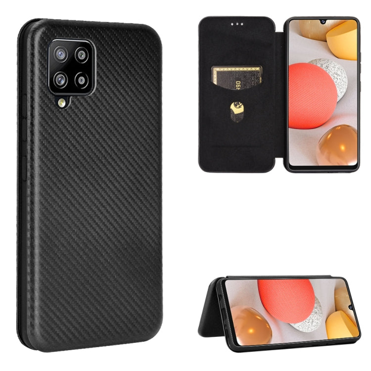 Carbon Fiber Texture Magnetic Horizontal Flip TPU + PC + PU Leather Case with Card Slot, For OPPO Realme V3, For Samsung Galaxy A42 5G, For Vivo Y20 / Y20i (Indian), For Xiaomi Poco X3 NFC