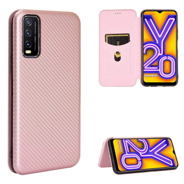Carbon Fiber Texture Magnetic Horizontal Flip TPU + PC + PU Leather Case with Card Slot, For OPPO Realme V3, For Samsung Galaxy A42 5G, For Vivo Y20 / Y20i (Indian), For Xiaomi Poco X3 NFC