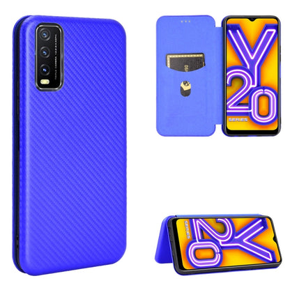 Carbon Fiber Texture Magnetic Horizontal Flip TPU + PC + PU Leather Case with Card Slot, For OPPO Realme V3, For Samsung Galaxy A42 5G, For Vivo Y20 / Y20i (Indian), For Xiaomi Poco X3 NFC