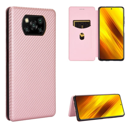 Carbon Fiber Texture Magnetic Horizontal Flip TPU + PC + PU Leather Case with Card Slot, For OPPO Realme V3, For Samsung Galaxy A42 5G, For Vivo Y20 / Y20i (Indian), For Xiaomi Poco X3 NFC