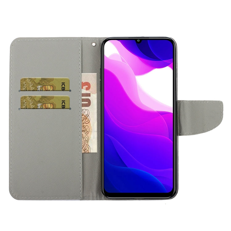 Coloured Drawing Pattern Horizontal Flip PU Leather Case with Holder & Card Slots & Wallet & Lanyard, For Xiaomi Mi 10 Lite