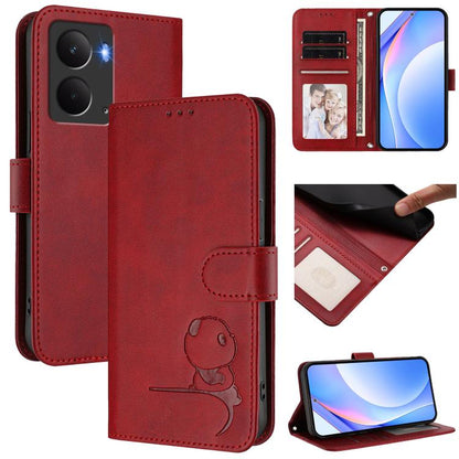 Litter Panda Embossing RFID Leather Phone Case with Lanyard, For Realme P3 Ultra, For Realme P3, For Realme P3 Pro, For Realme 14 Pro+