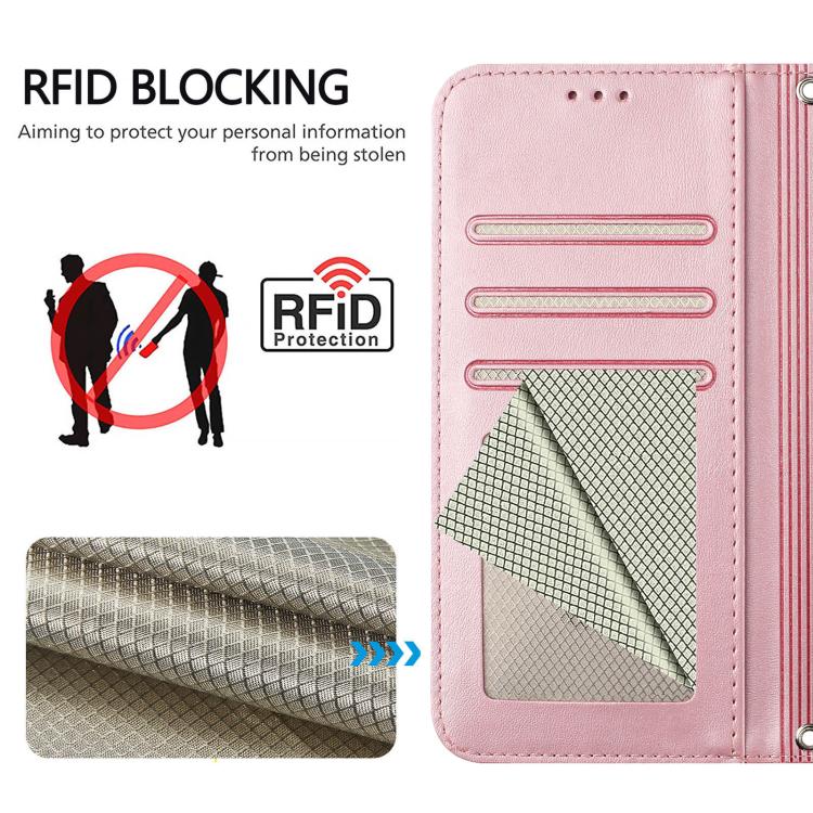 Litter Panda Embossing RFID Leather Phone Case with Lanyard, For Realme P3 Ultra, For Realme P3, For Realme P3 Pro, For Realme 14 Pro+