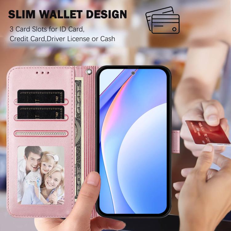 Litter Panda Embossing RFID Leather Phone Case with Lanyard, For Realme P3 Ultra, For Realme P3, For Realme P3 Pro, For Realme 14 Pro+