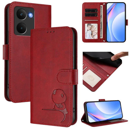 Litter Panda Embossing RFID Leather Phone Case with Lanyard, For Realme P3 Ultra, For Realme P3, For Realme P3 Pro, For Realme 14 Pro+