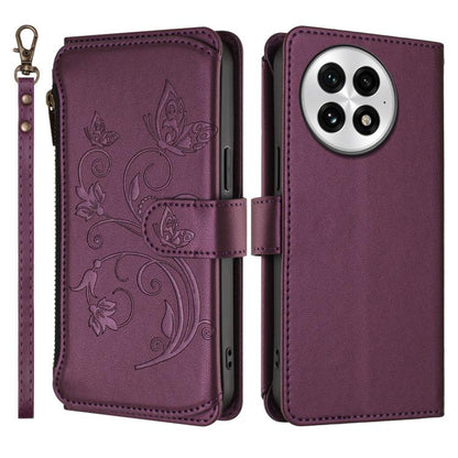 Butterfly Love Flower Multi-card Zipper Wallet Leather Phone Case, For OnePlus 13, For OnePlus Nord 4 5G, For OnePlus Nord CE4 Lite 5G