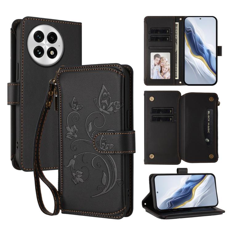 Butterfly Love Flower Multi-card Zipper Wallet Leather Phone Case, For OnePlus 13, For OnePlus Nord 4 5G, For OnePlus Nord CE4 Lite 5G