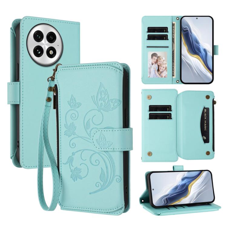 Butterfly Love Flower Multi-card Zipper Wallet Leather Phone Case, For OnePlus 13, For OnePlus Nord 4 5G, For OnePlus Nord CE4 Lite 5G