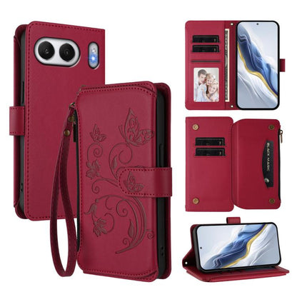 Butterfly Love Flower Multi-card Zipper Wallet Leather Phone Case, For OnePlus 13, For OnePlus Nord 4 5G, For OnePlus Nord CE4 Lite 5G