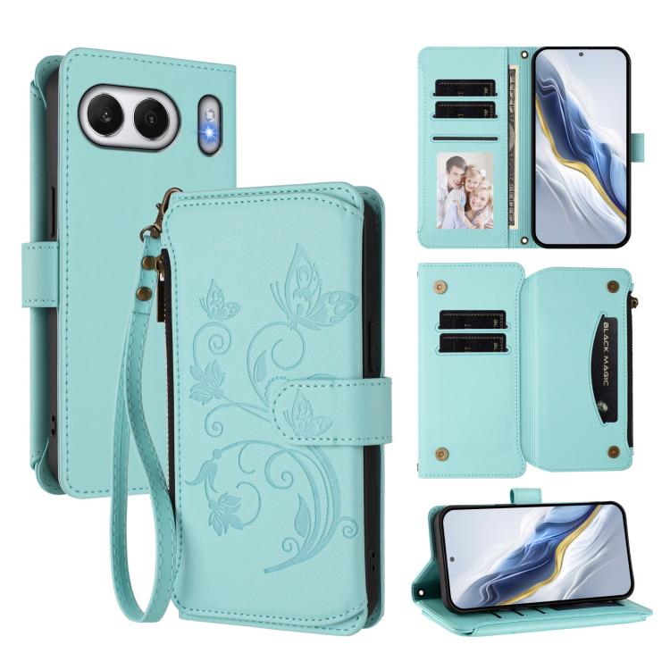 Butterfly Love Flower Multi-card Zipper Wallet Leather Phone Case, For OnePlus 13, For OnePlus Nord 4 5G, For OnePlus Nord CE4 Lite 5G