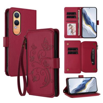 Butterfly Love Flower Multi-card Zipper Wallet Leather Phone Case, For OnePlus 13, For OnePlus Nord 4 5G, For OnePlus Nord CE4 Lite 5G