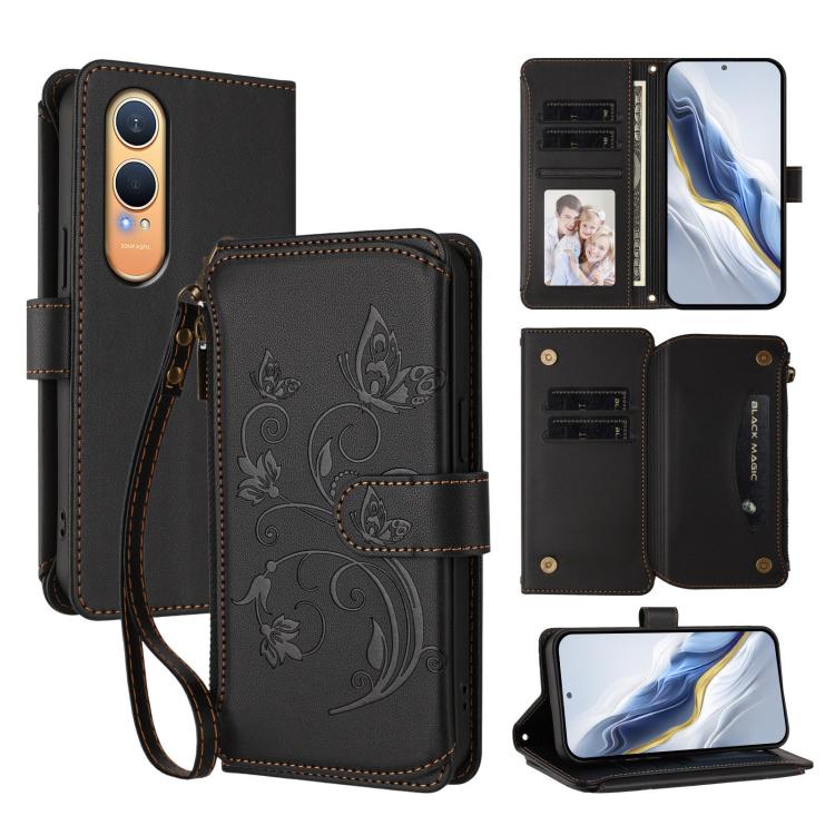 Butterfly Love Flower Multi-card Zipper Wallet Leather Phone Case, For OnePlus 13, For OnePlus Nord 4 5G, For OnePlus Nord CE4 Lite 5G