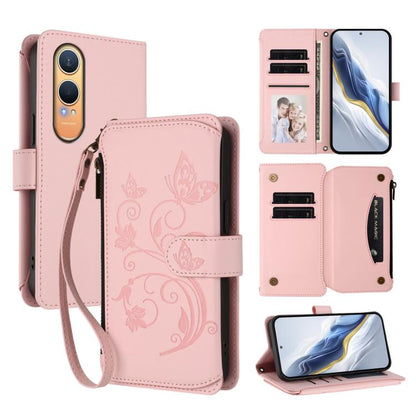 Butterfly Love Flower Multi-card Zipper Wallet Leather Phone Case, For OnePlus 13, For OnePlus Nord 4 5G, For OnePlus Nord CE4 Lite 5G