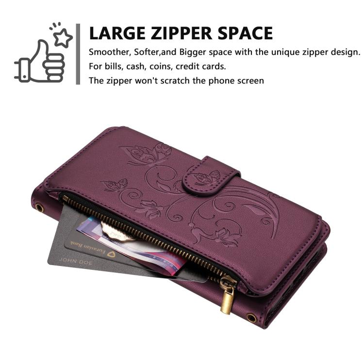 Butterfly Love Flower Multi-card Zipper Wallet Leather Phone Case, For OnePlus Nord CE2 5G, For OnePlus 10 Pro 5G