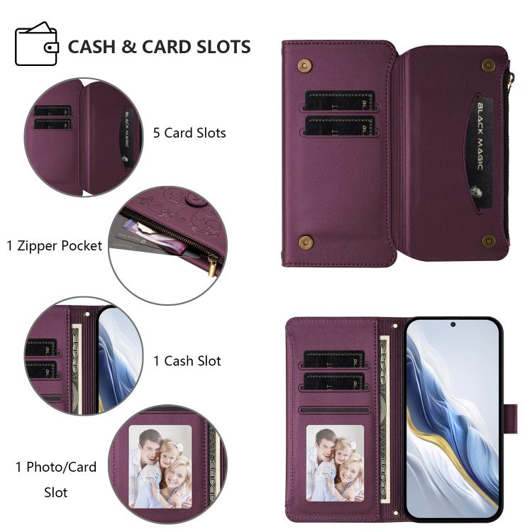 Butterfly Love Flower Multi-card Zipper Wallet Leather Phone Case, For OnePlus Nord CE2 5G, For OnePlus 10 Pro 5G