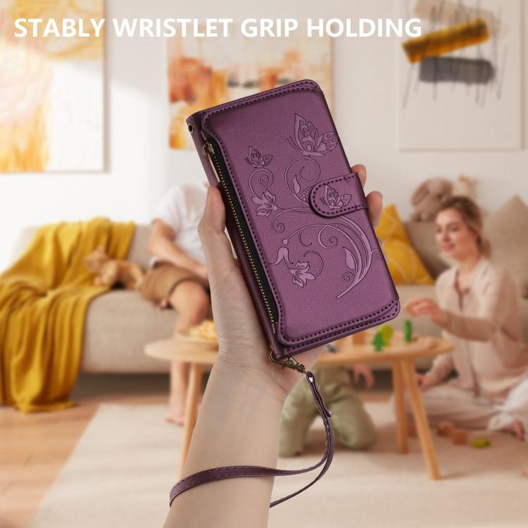 Butterfly Love Flower Multi-card Zipper Wallet Leather Phone Case, For OnePlus Nord CE2 5G, For OnePlus 10 Pro 5G