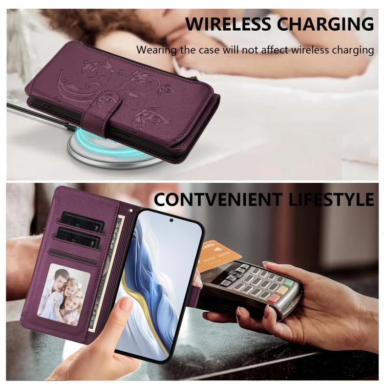 Butterfly Love Flower Multi-card Zipper Wallet Leather Phone Case, For OnePlus Nord CE2 5G, For OnePlus 10 Pro 5G