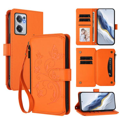 Butterfly Love Flower Multi-card Zipper Wallet Leather Phone Case, For OnePlus Nord CE2 5G, For OnePlus 10 Pro 5G