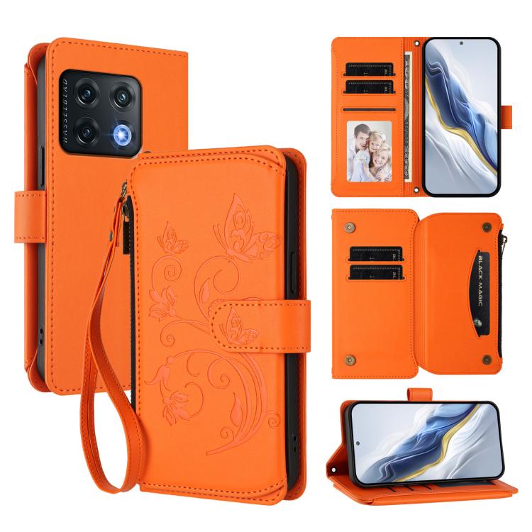 Butterfly Love Flower Multi-card Zipper Wallet Leather Phone Case, For OnePlus Nord CE2 5G, For OnePlus 10 Pro 5G