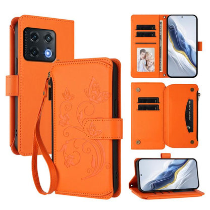 Butterfly Love Flower Multi-card Zipper Wallet Leather Phone Case, For OnePlus Nord CE2 5G, For OnePlus 10 Pro 5G