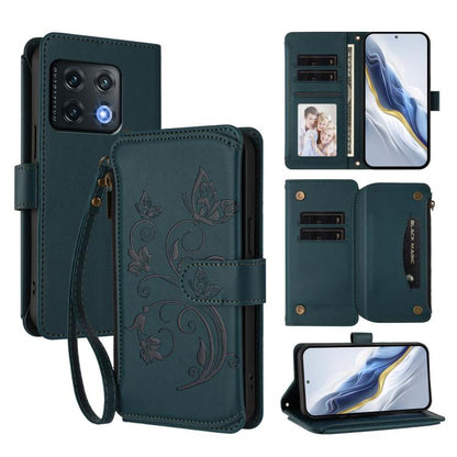 Butterfly Love Flower Multi-card Zipper Wallet Leather Phone Case, For OnePlus Nord CE2 5G, For OnePlus 10 Pro 5G
