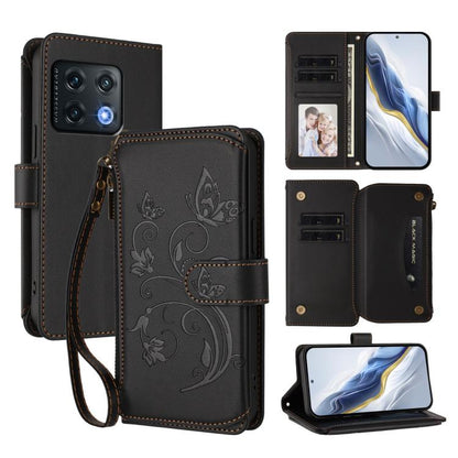 Butterfly Love Flower Multi-card Zipper Wallet Leather Phone Case, For OnePlus Nord CE2 5G, For OnePlus 10 Pro 5G