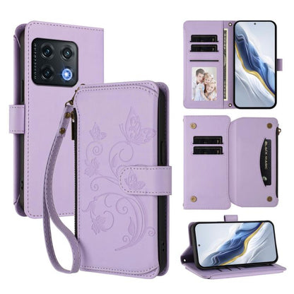 Butterfly Love Flower Multi-card Zipper Wallet Leather Phone Case, For OnePlus Nord CE2 5G, For OnePlus 10 Pro 5G
