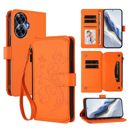 Butterfly Love Flower Multi-card Zipper Wallet Leather Phone Case, For Realme Narzo 60 Pro, For Realme C65 4G Global, For Realme C55 4G Global / Narzo N55