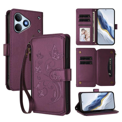 Butterfly Love Flower Multi-card Zipper Wallet Leather Phone Case, For Realme P4 Power 4G, For Realme Note 80 4G Global, For Realme 16 5G Global