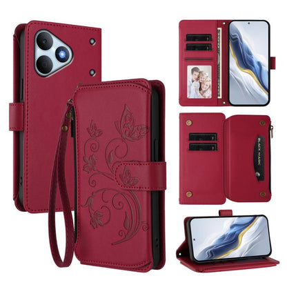Butterfly Love Flower Multi-card Zipper Wallet Leather Phone Case, For Realme P4 Power 4G, For Realme Note 80 4G Global, For Realme 16 5G Global