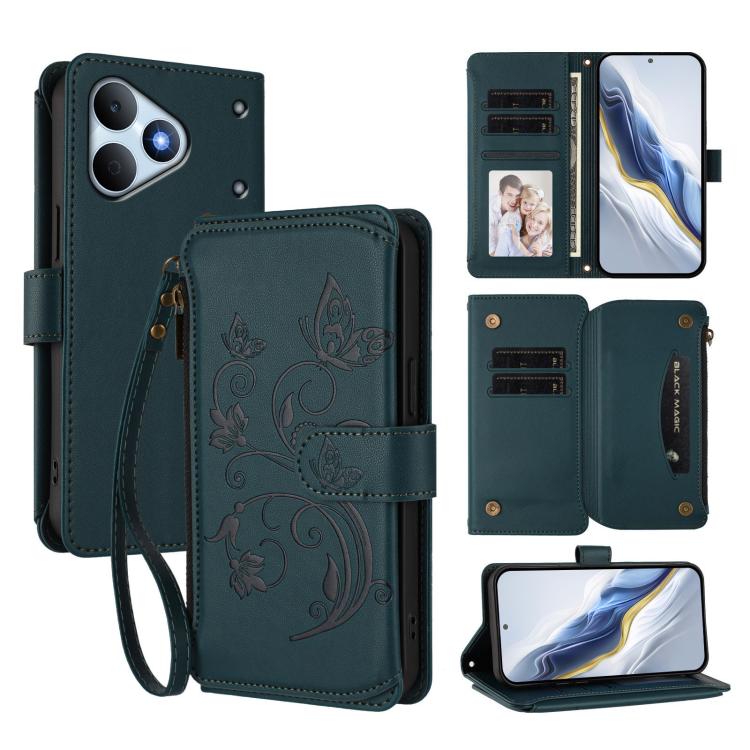 Butterfly Love Flower Multi-card Zipper Wallet Leather Phone Case, For Realme P4 Power 4G, For Realme Note 80 4G Global, For Realme 16 5G Global