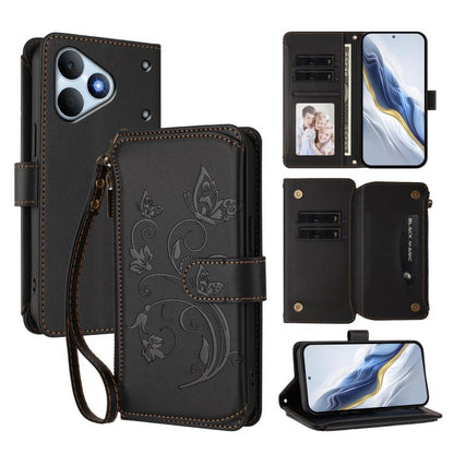 Butterfly Love Flower Multi-card Zipper Wallet Leather Phone Case, For Realme P4 Power 4G, For Realme Note 80 4G Global, For Realme 16 5G Global