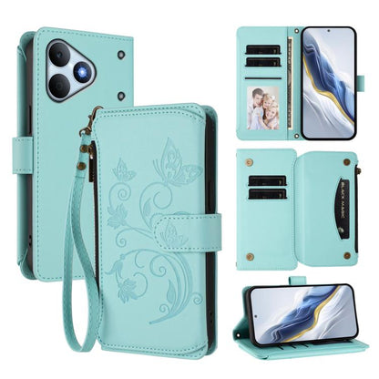 Butterfly Love Flower Multi-card Zipper Wallet Leather Phone Case, For Realme P4 Power 4G, For Realme Note 80 4G Global, For Realme 16 5G Global