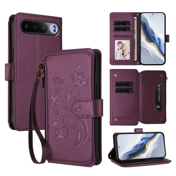 Butterfly Love Flower Multi-card Zipper Wallet Leather Phone Case, For Realme P4 Power 4G, For Realme Note 80 4G Global, For Realme 16 5G Global