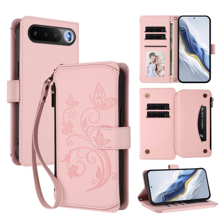 Butterfly Love Flower Multi-card Zipper Wallet Leather Phone Case, For Realme P4 Power 4G, For Realme Note 80 4G Global, For Realme 16 5G Global