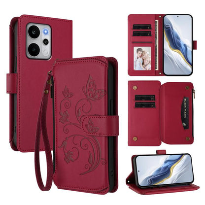 Butterfly Love Flower Multi-card Zipper Wallet Leather Phone Case, For Realme P4 Power 4G, For Realme Note 80 4G Global, For Realme 16 5G Global
