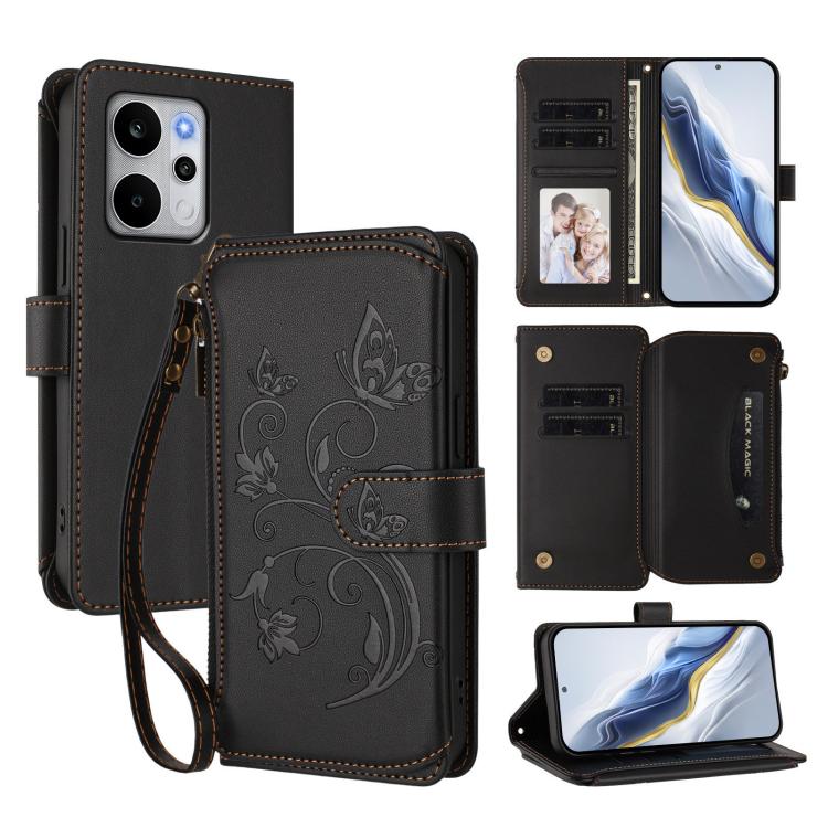 Butterfly Love Flower Multi-card Zipper Wallet Leather Phone Case, For Realme P4 Power 4G, For Realme Note 80 4G Global, For Realme 16 5G Global
