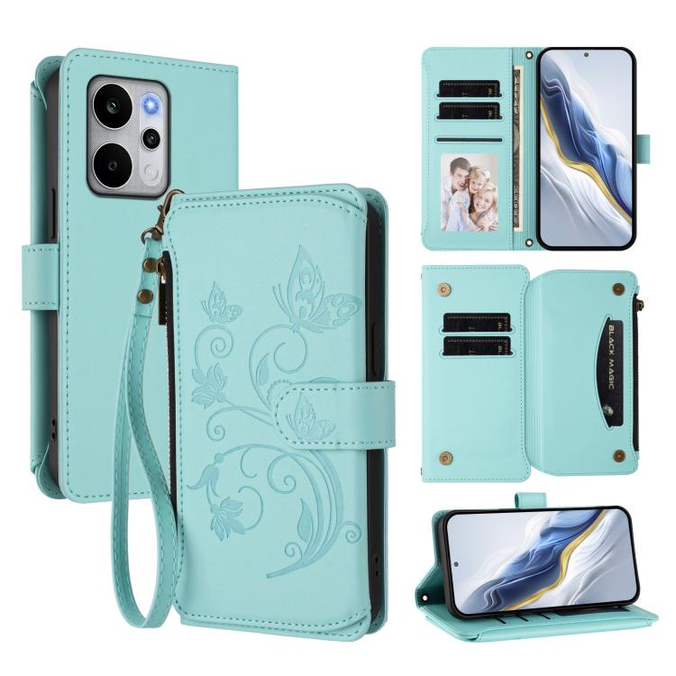 Butterfly Love Flower Multi-card Zipper Wallet Leather Phone Case, For Realme P4 Power 4G, For Realme Note 80 4G Global, For Realme 16 5G Global