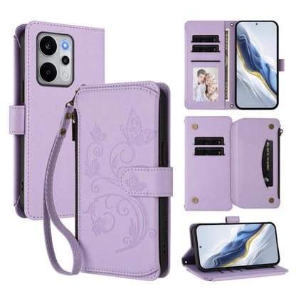 Butterfly Love Flower Multi-card Zipper Wallet Leather Phone Case, For Realme P4 Power 4G, For Realme Note 80 4G Global, For Realme 16 5G Global