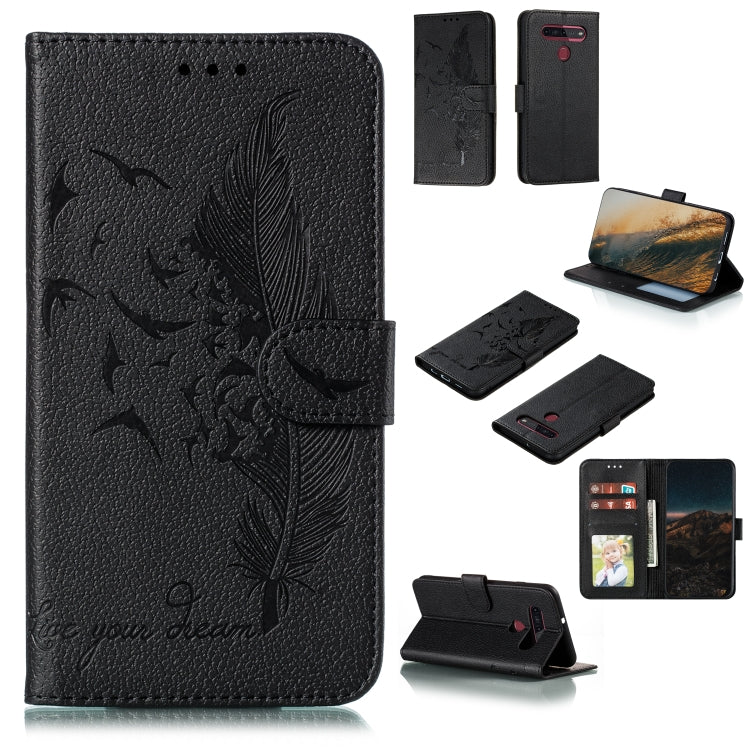 Feather Pattern Litchi Texture Horizontal Flip Leather Case with Wallet & Holder & Card Slots, For LG K41S / K51S, For LG K61, For Huawei Enjoy 20, For Motorola Moto G Stylus