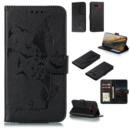 Feather Pattern Litchi Texture Horizontal Flip Leather Case with Wallet & Holder & Card Slots, For LG K41S / K51S, For LG K61, For Huawei Enjoy 20, For Motorola Moto G Stylus
