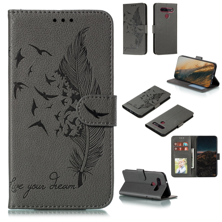Feather Pattern Litchi Texture Horizontal Flip Leather Case with Wallet & Holder & Card Slots, For LG K41S / K51S, For LG K61, For Huawei Enjoy 20, For Motorola Moto G Stylus