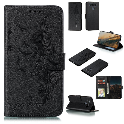 Feather Pattern Litchi Texture Horizontal Flip Leather Case with Wallet & Holder & Card Slots, For LG K41S / K51S, For LG K61, For Huawei Enjoy 20, For Motorola Moto G Stylus