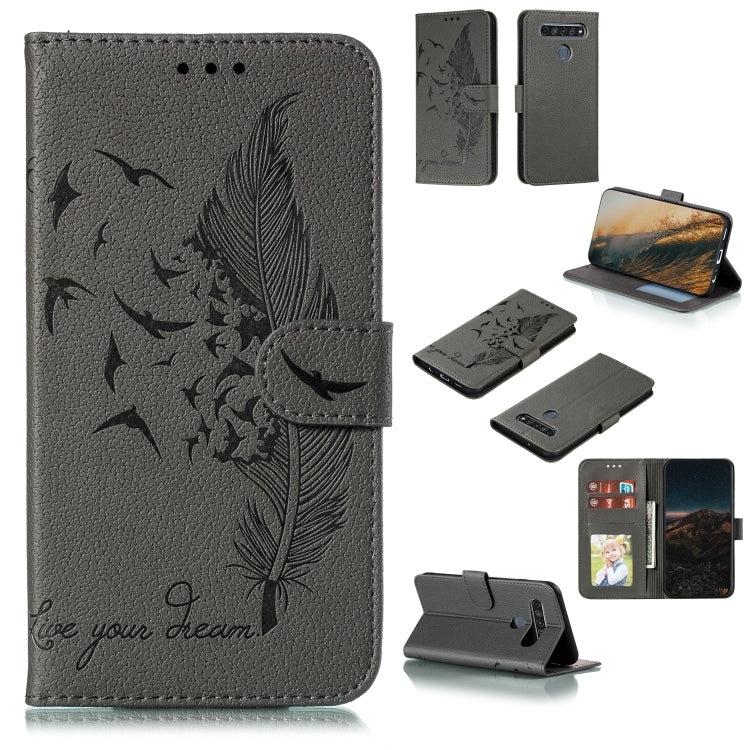 Feather Pattern Litchi Texture Horizontal Flip Leather Case with Wallet & Holder & Card Slots, For LG K41S / K51S, For LG K61, For Huawei Enjoy 20, For Motorola Moto G Stylus