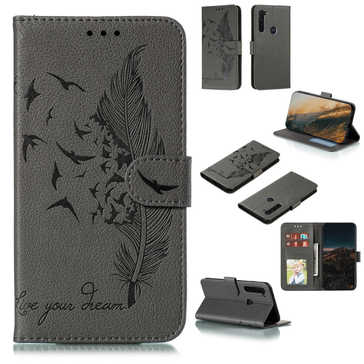 Feather Pattern Litchi Texture Horizontal Flip Leather Case with Wallet & Holder & Card Slots, For LG K41S / K51S, For LG K61, For Huawei Enjoy 20, For Motorola Moto G Stylus
